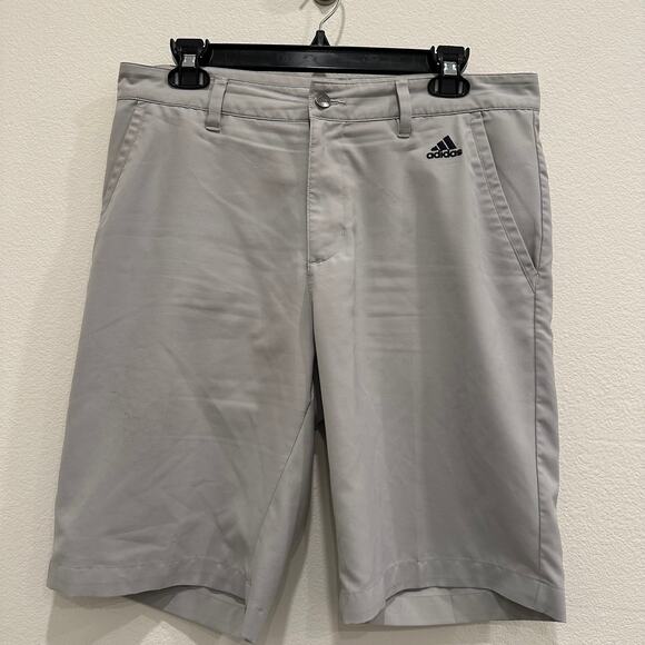 Adidas Men's Three Stripe Golf Athletic Shorts Sz 3 Light Gray Poly Performance - Picture 1 of 8